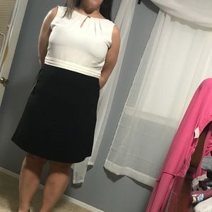 Semi formal black and white dress